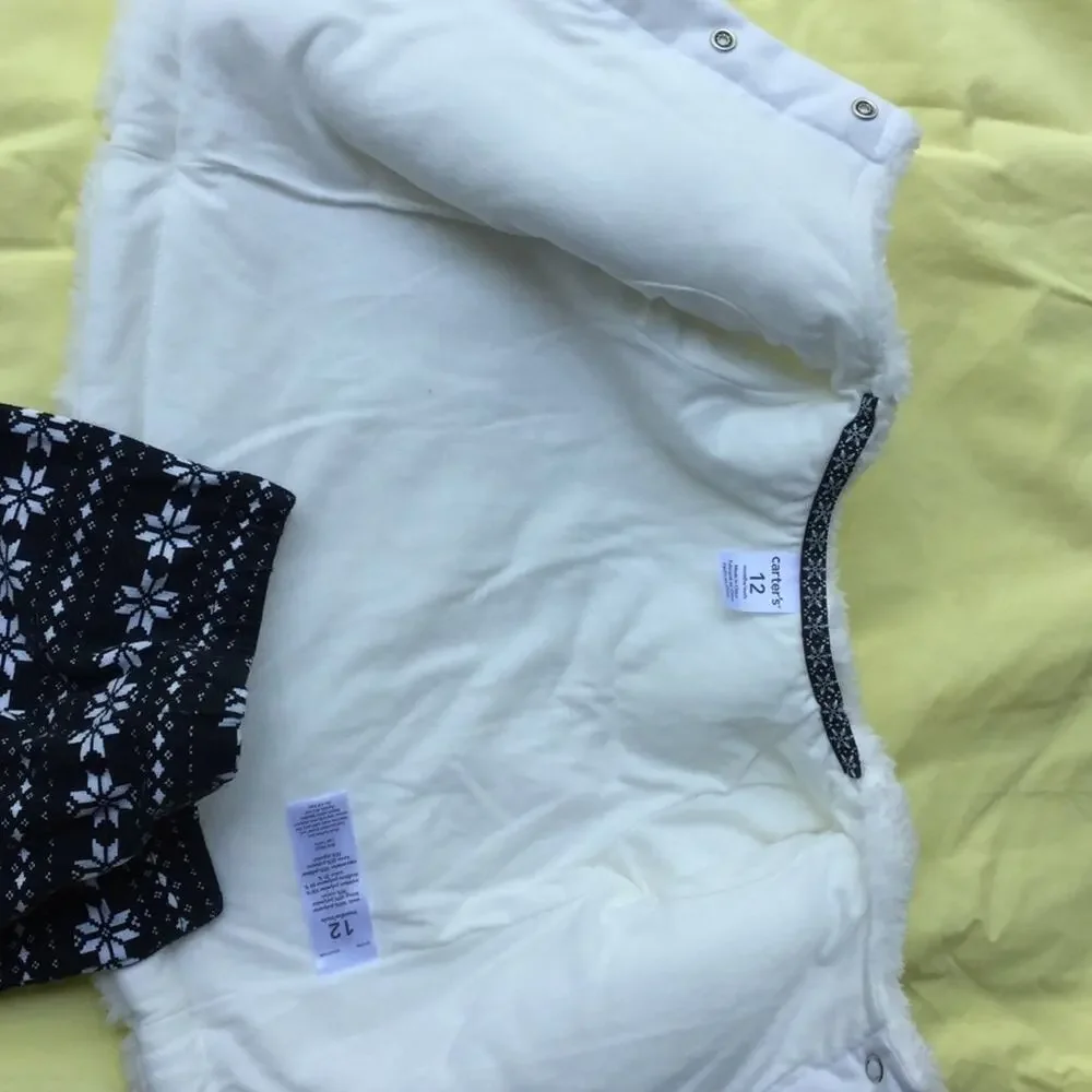 CartersBaby girl pants jacket combo black white